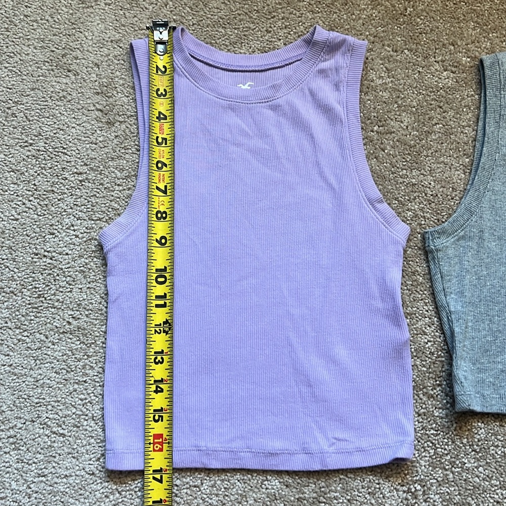 Hollister Must Have Collection Tank Top Bundle Lavender and Gray Ribbed Size XS - Picture 4 of 8